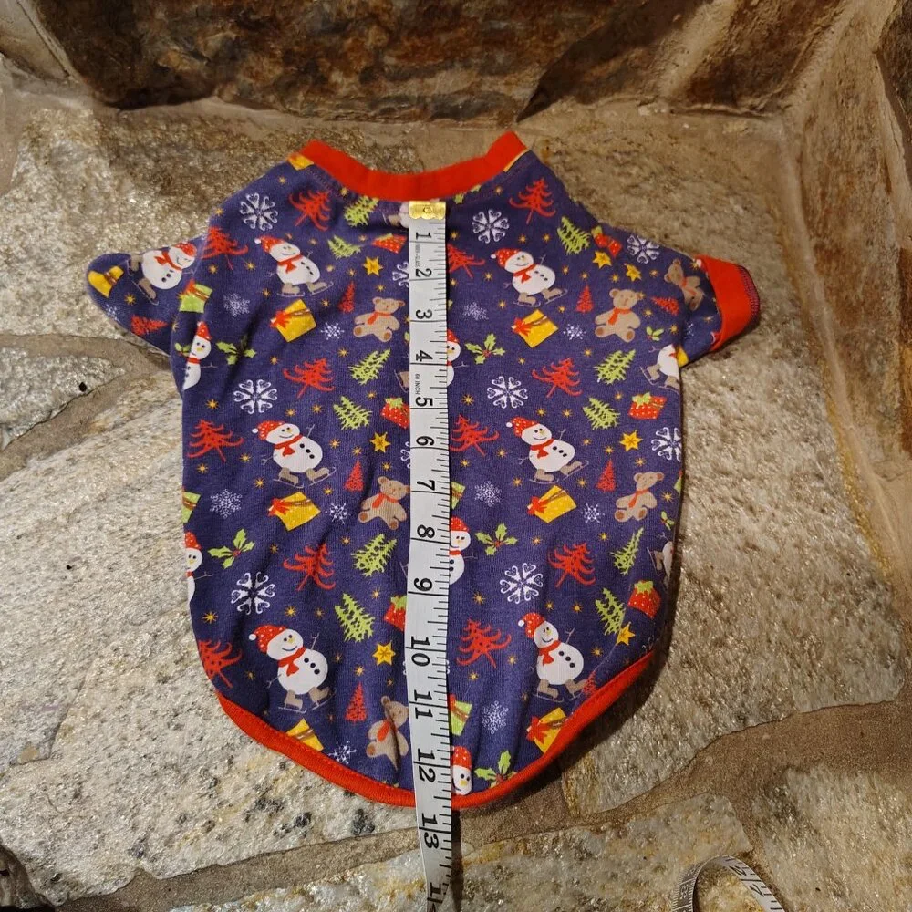 Dogs Christmas Dog Cat Pajamas Shirt Top Size Medium